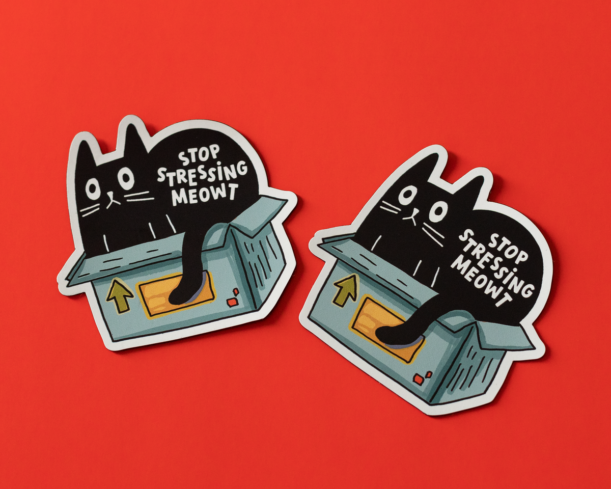 Funny Black Cat Sticker