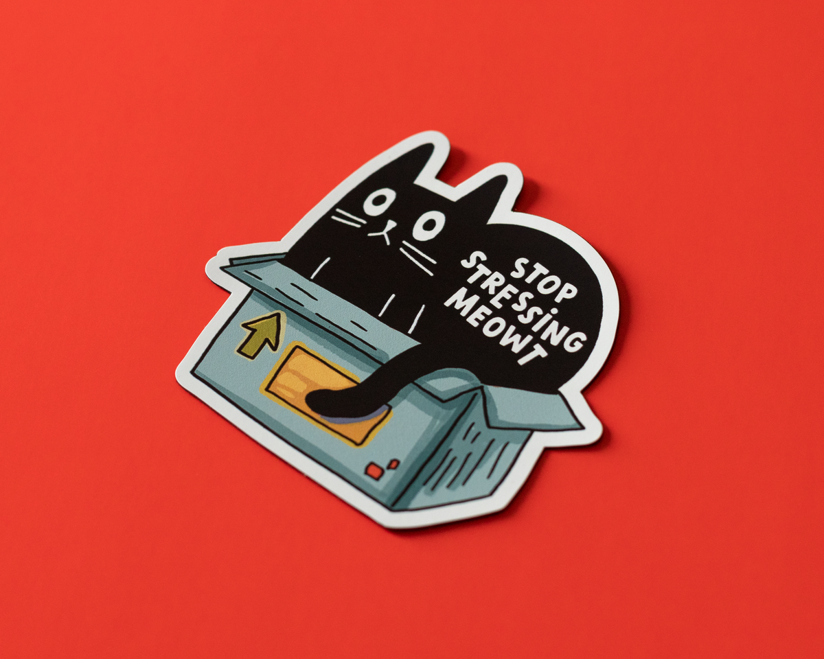 Funny Black Cat Sticker