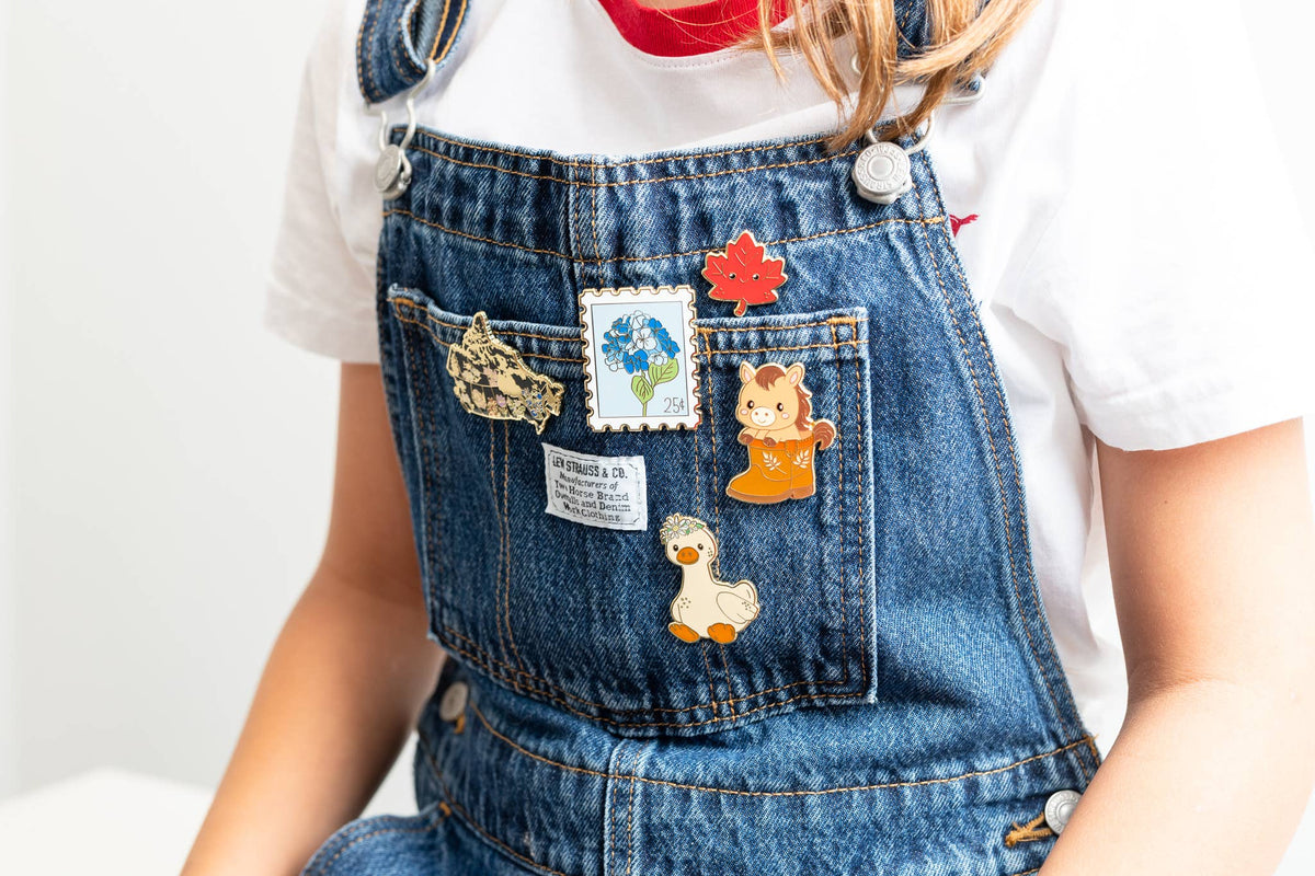 Hydrangea Stamp Enamel Pin
