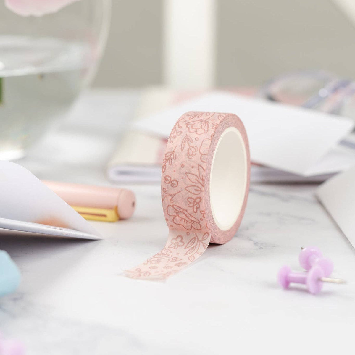 Pink Floral Washi Tape