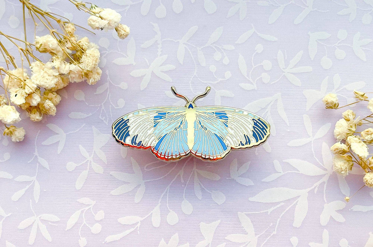 Sapho Longwing Butterfly (Heliconius sapho) Enamel Pin: Rubber Pin Back