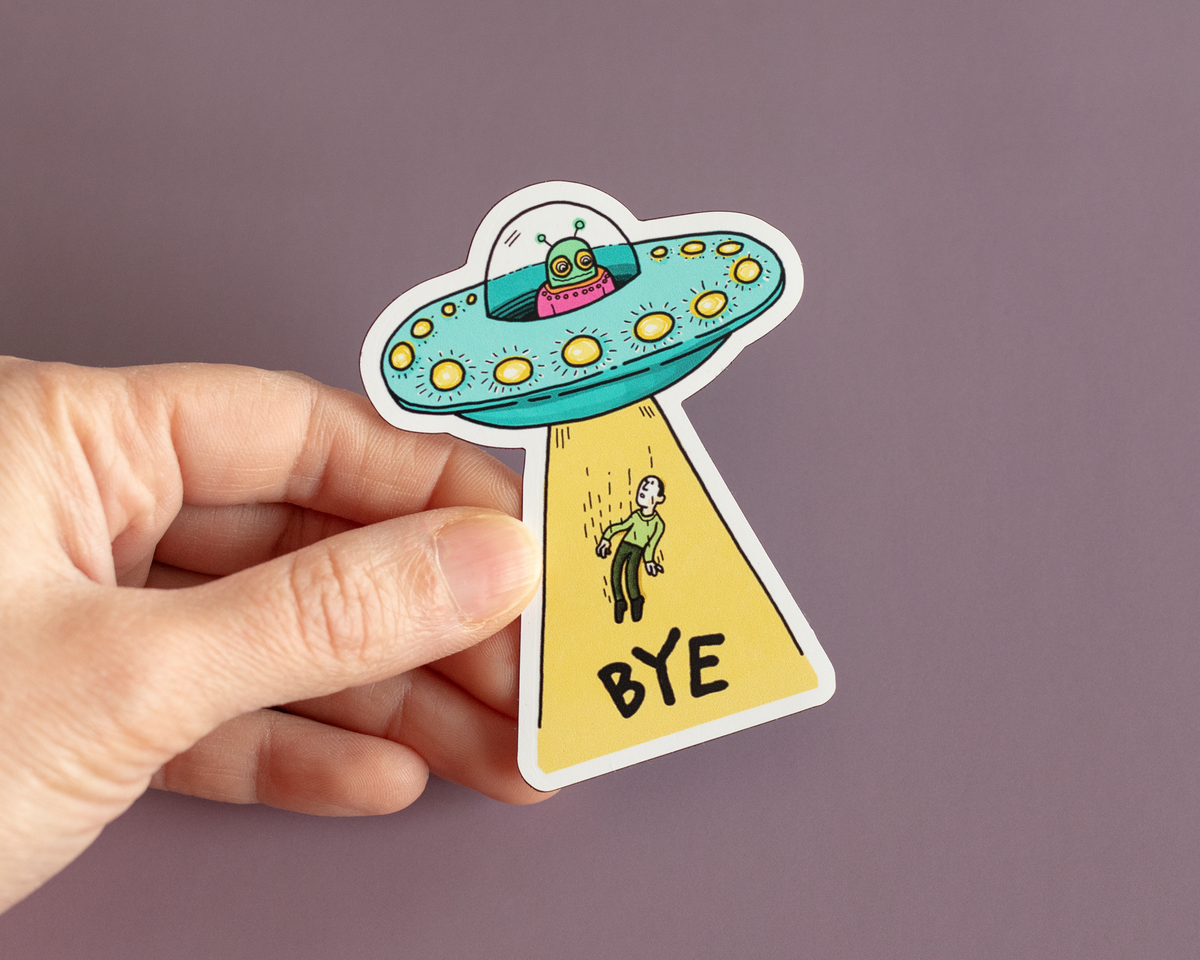 Bye UFO Vinyl Sticker