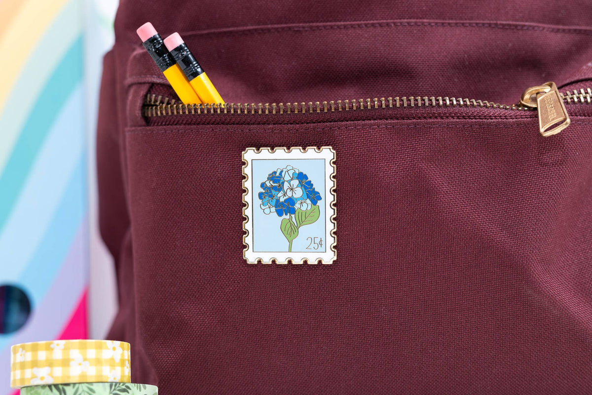 Hydrangea Stamp Enamel Pin