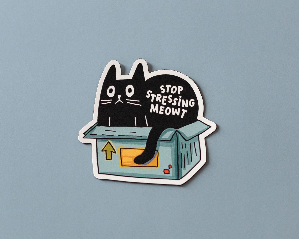 Funny Black Cat Sticker