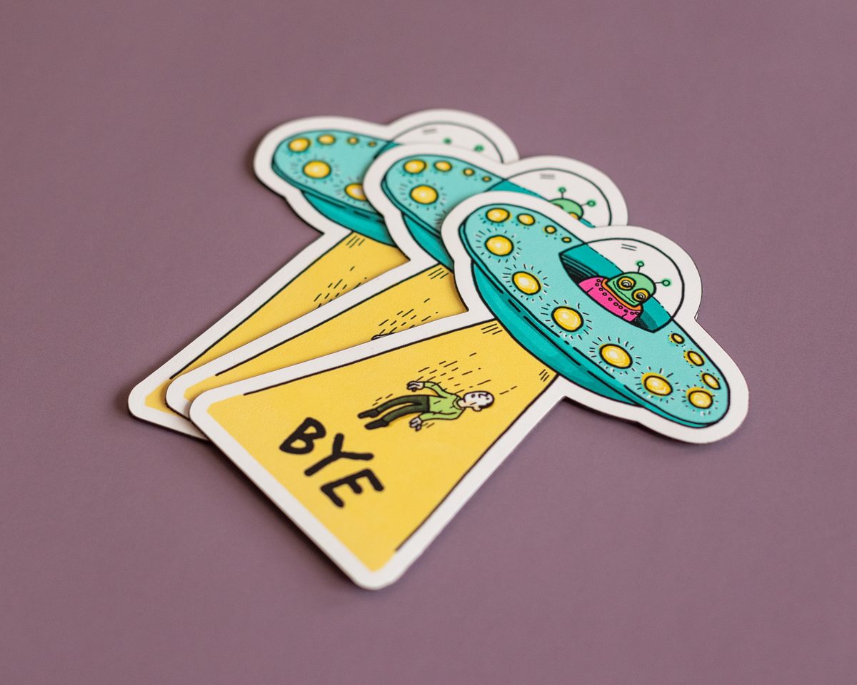 Bye UFO Vinyl Sticker