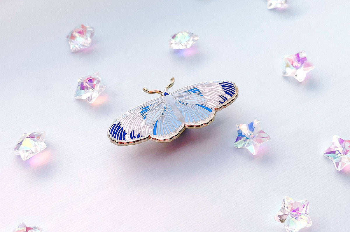 Sapho Longwing Butterfly (Heliconius sapho) Enamel Pin: Rubber Pin Back
