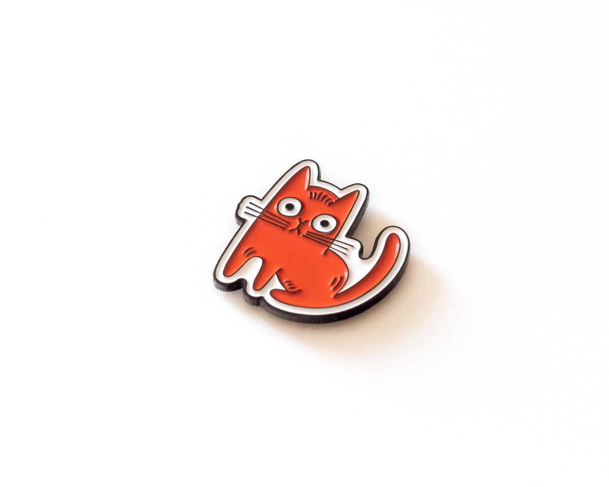 Cute Red Cat Enamel Pin