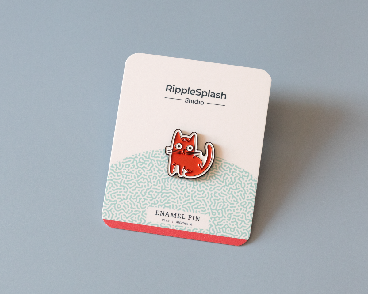 Cute Red Cat Enamel Pin