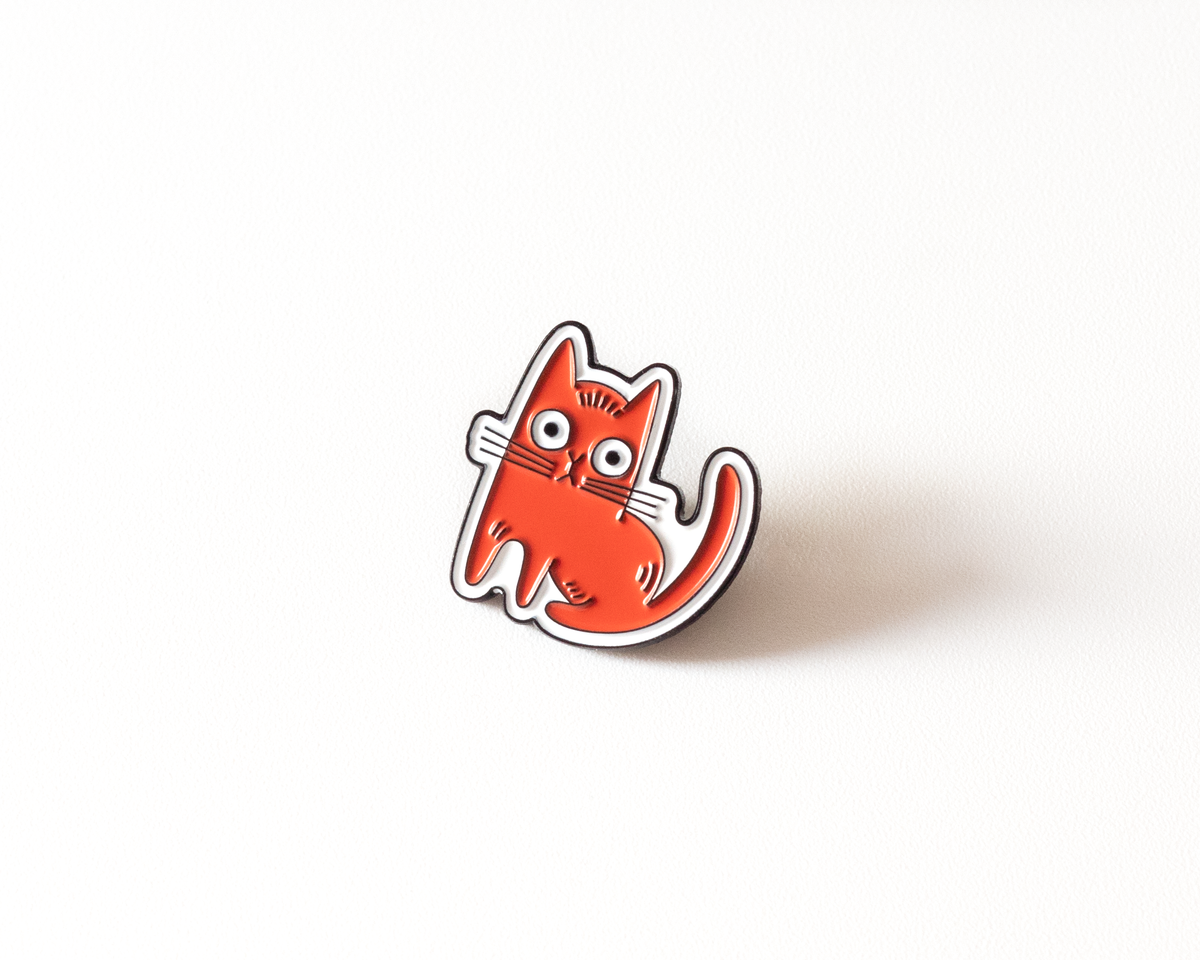 Cute Red Cat Enamel Pin