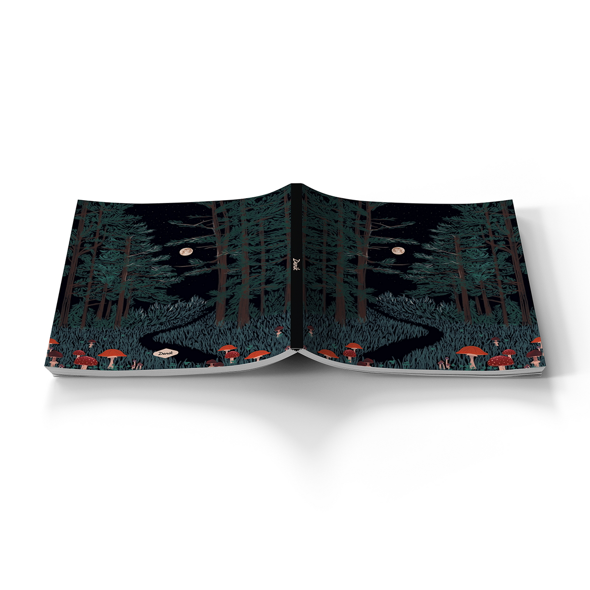 Moonrise Forest Medium Layflat Notebook Mixed Media LFM1346M