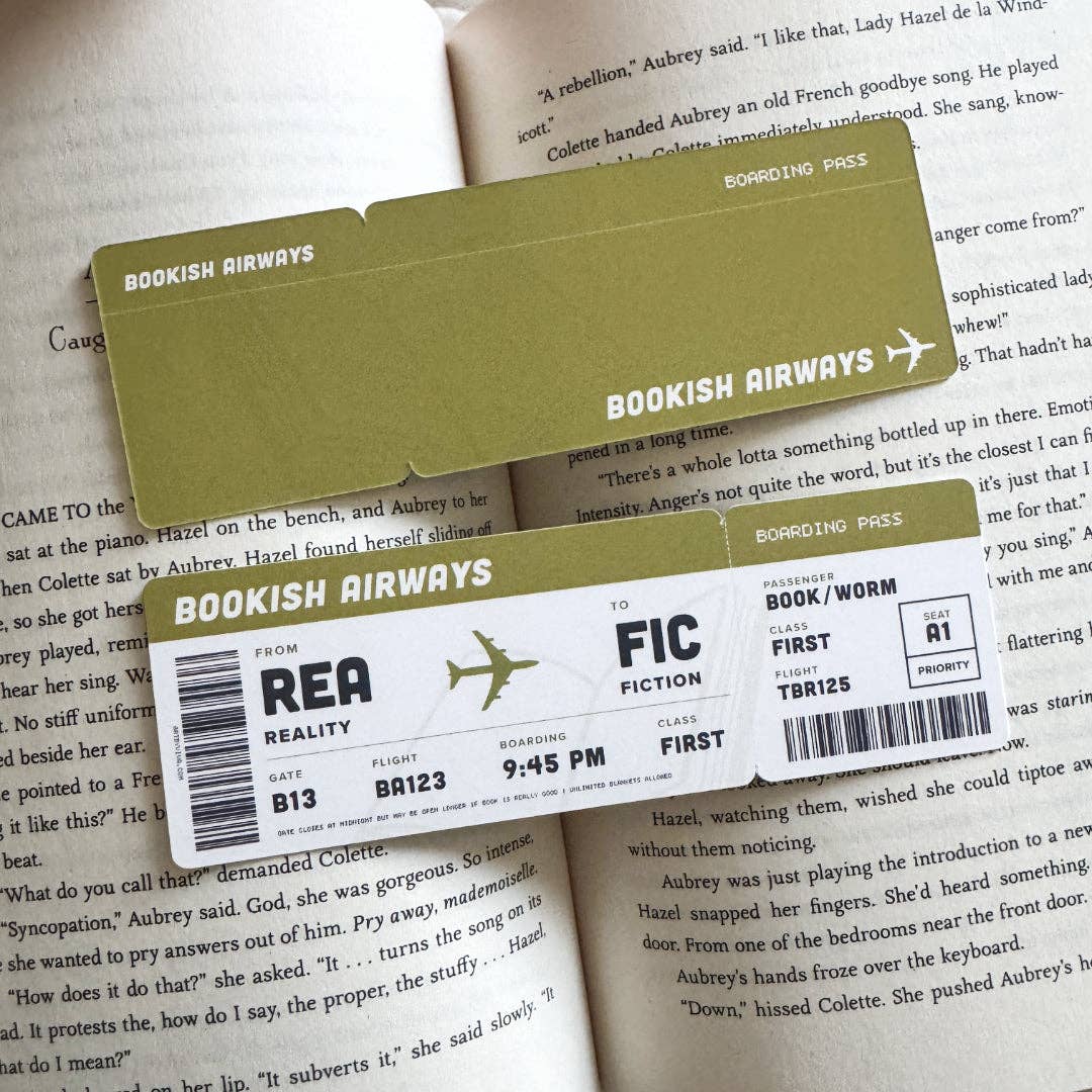 Bookish Boarding Pass Soft Matte Die-Cut Bookmark