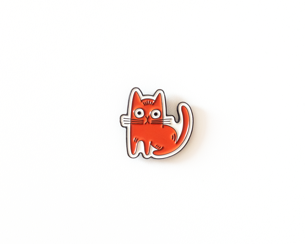 Cute Red Cat Enamel Pin