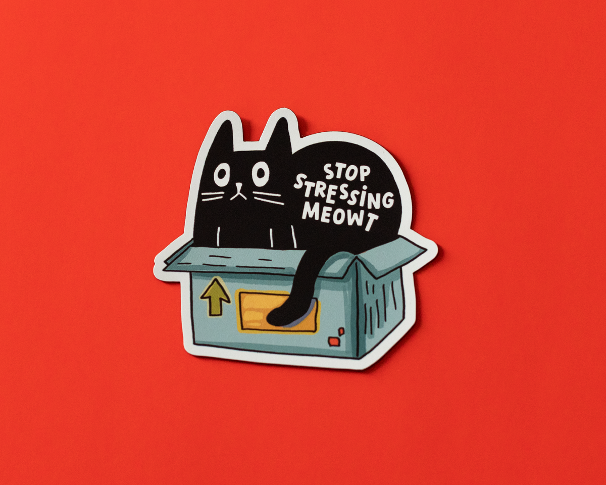 Funny Black Cat Sticker