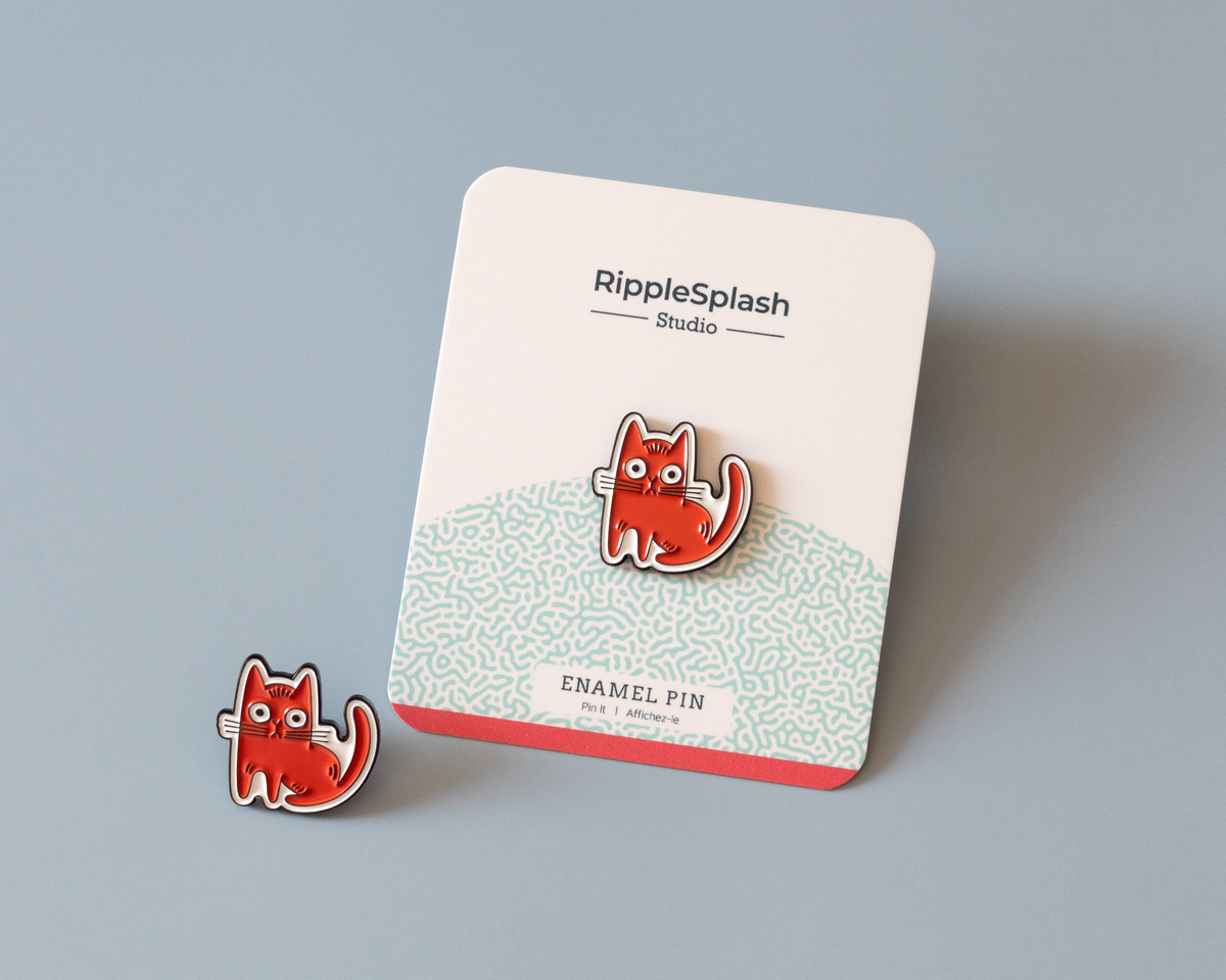 Cute Red Cat Enamel Pin