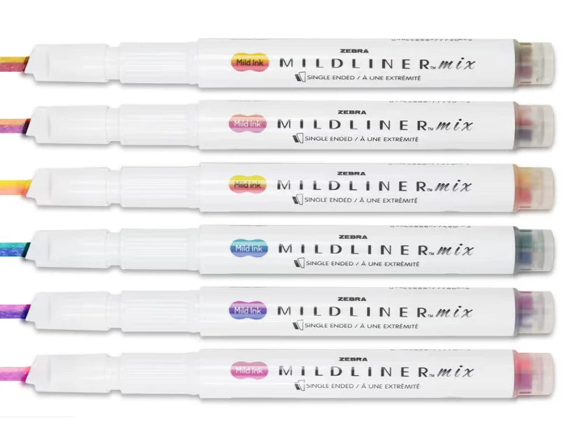 Zebra Mildliner Mix Highlighters- Coral Pink and Lemon Yellow